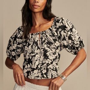 Lucky Brand Black Floral Women's Top